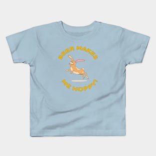 Beer Makes Me Hoppy! Funny Drinking Easter Bunny Kids T-Shirt